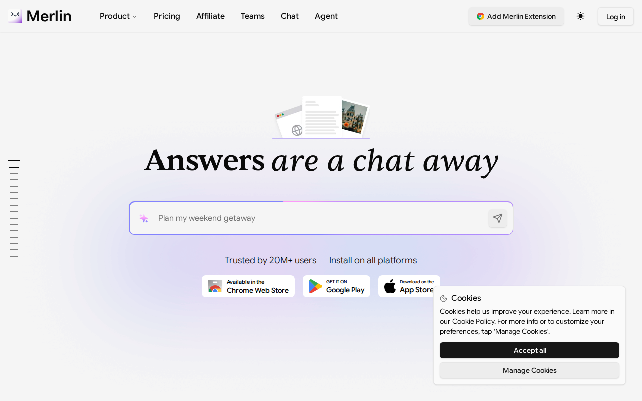 Merlin AI Chrome extension summarizing a YouTube video