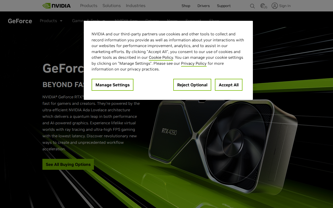 NVIDIA RTX 40-series GPUs with AI performance specifications